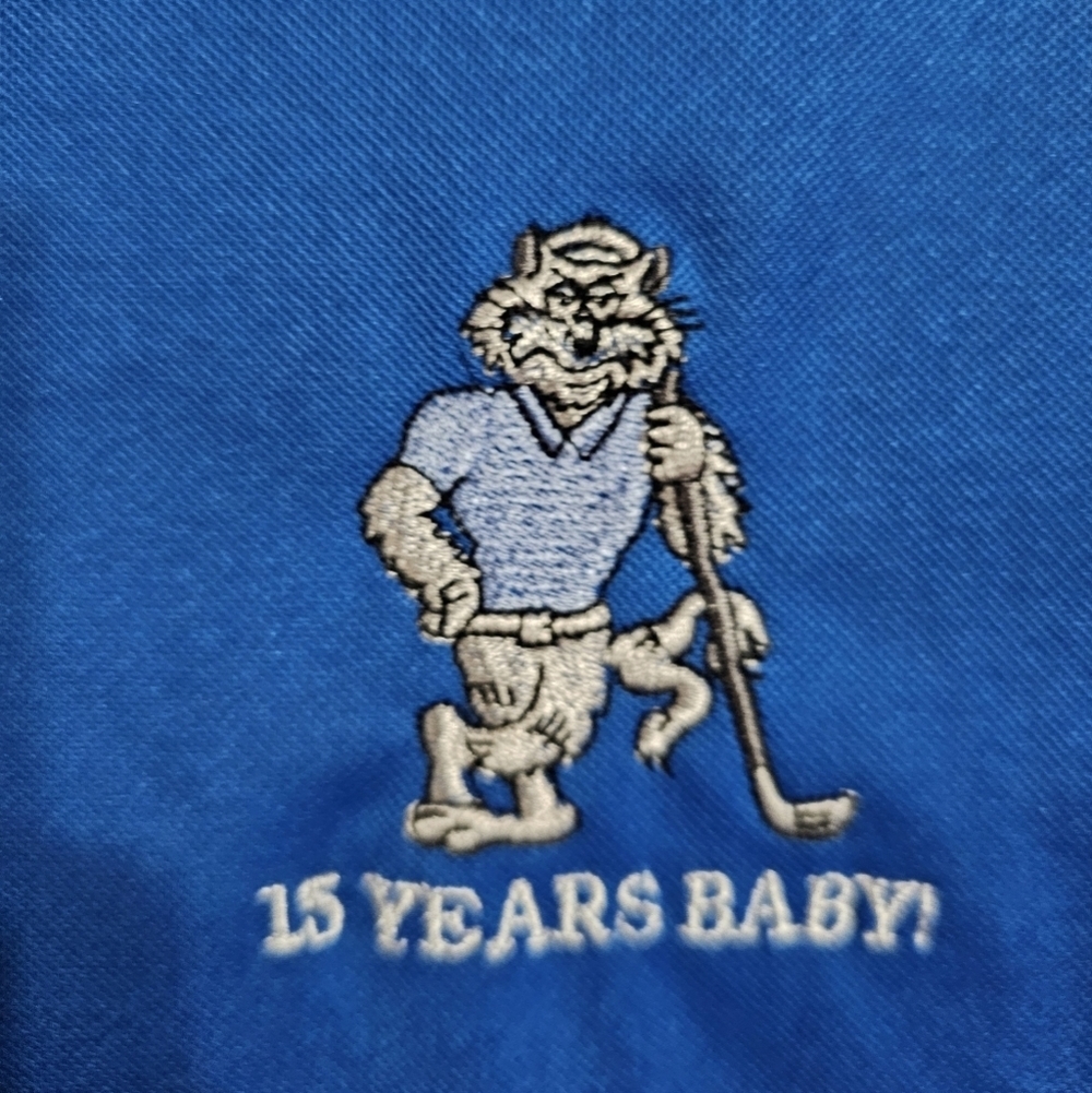 Nike Golf Men’s L Polo Shirt Blue Dri-FIT Embroidered Golf Preppy Retro 15 Years - Picture 4 of 7
